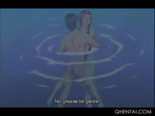 Hentai storditore in grande tette prende vagina scopata cagnetto da il piscina